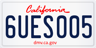 CA license plate 6UES005