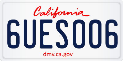 CA license plate 6UES006