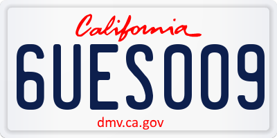 CA license plate 6UES009