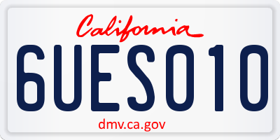 CA license plate 6UES010