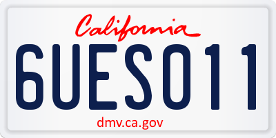 CA license plate 6UES011