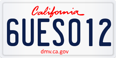 CA license plate 6UES012