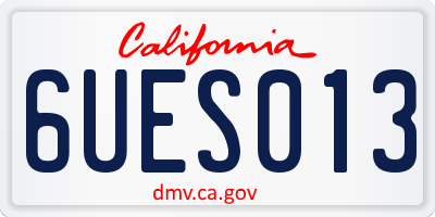 CA license plate 6UES013