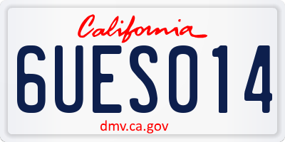 CA license plate 6UES014