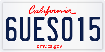 CA license plate 6UES015