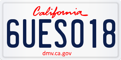 CA license plate 6UES018