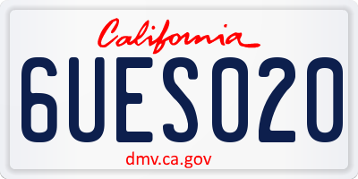 CA license plate 6UES020