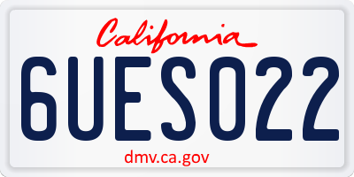 CA license plate 6UES022