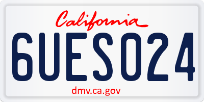 CA license plate 6UES024