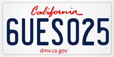 CA license plate 6UES025