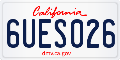 CA license plate 6UES026