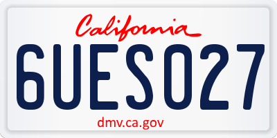 CA license plate 6UES027