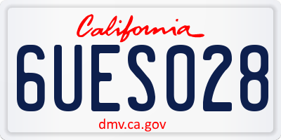 CA license plate 6UES028