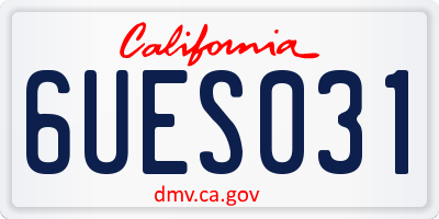 CA license plate 6UES031