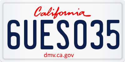 CA license plate 6UES035