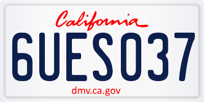 CA license plate 6UES037