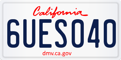 CA license plate 6UES040