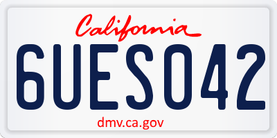 CA license plate 6UES042