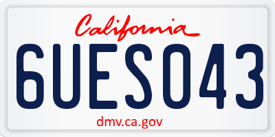 CA license plate 6UES043