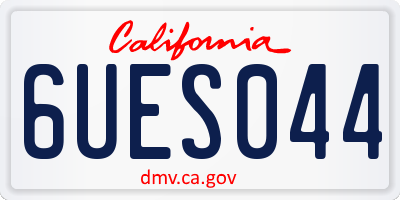 CA license plate 6UES044
