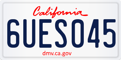 CA license plate 6UES045