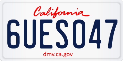 CA license plate 6UES047