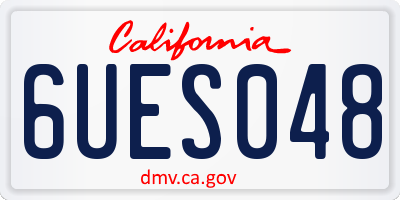 CA license plate 6UES048
