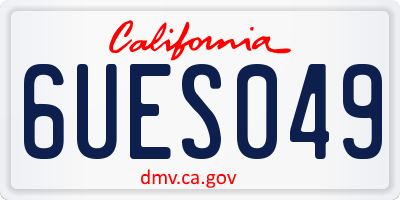 CA license plate 6UES049
