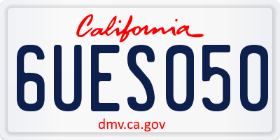CA license plate 6UES050
