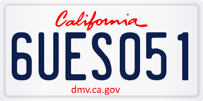 CA license plate 6UES051