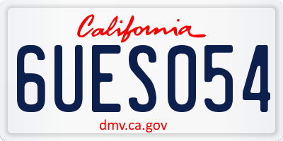 CA license plate 6UES054