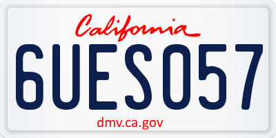 CA license plate 6UES057