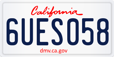 CA license plate 6UES058