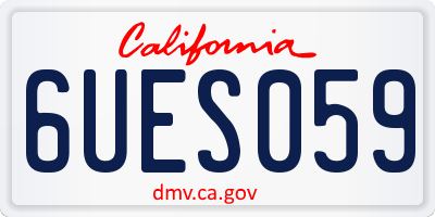 CA license plate 6UES059
