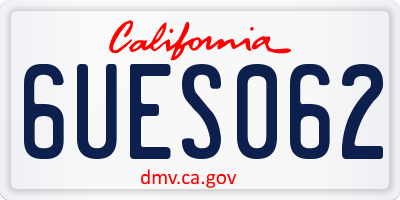 CA license plate 6UES062