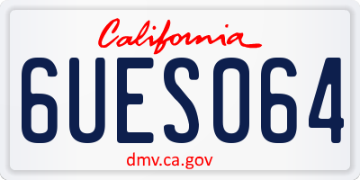CA license plate 6UES064