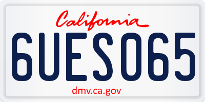 CA license plate 6UES065
