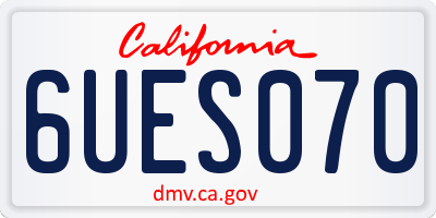 CA license plate 6UES070
