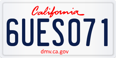 CA license plate 6UES071