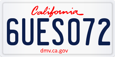 CA license plate 6UES072