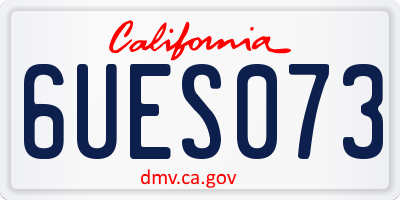 CA license plate 6UES073