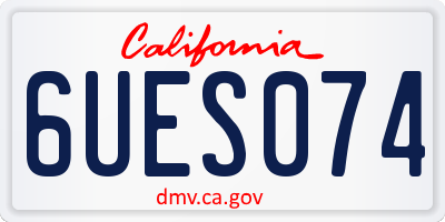 CA license plate 6UES074