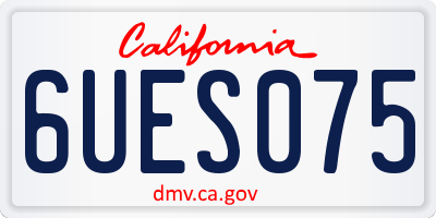 CA license plate 6UES075