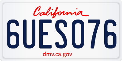 CA license plate 6UES076