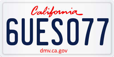 CA license plate 6UES077