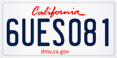 CA license plate 6UES081
