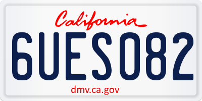 CA license plate 6UES082