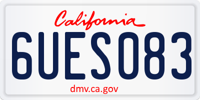 CA license plate 6UES083