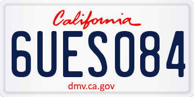 CA license plate 6UES084