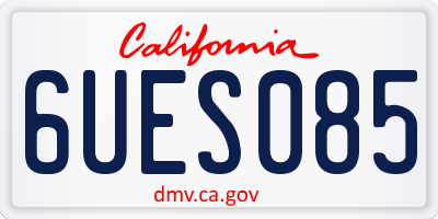 CA license plate 6UES085